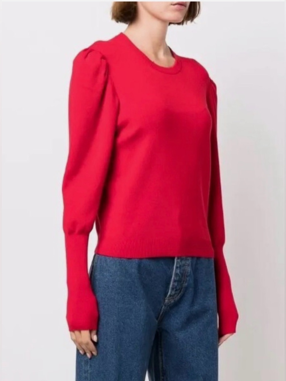 ba&sh Red Sady puff-sleeve Sweater L - Picture 2 of 14